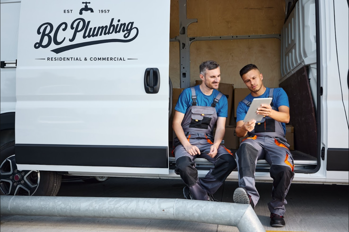 B.C. Plumbing crew with company van